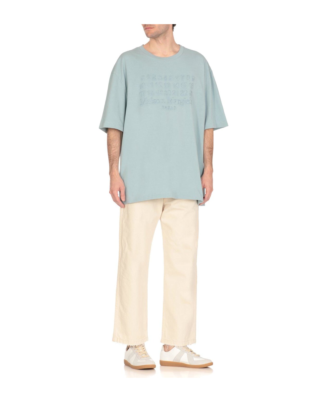 Maison Margiela Numbers-motif Crewneck T-shirt - Blu シャツ