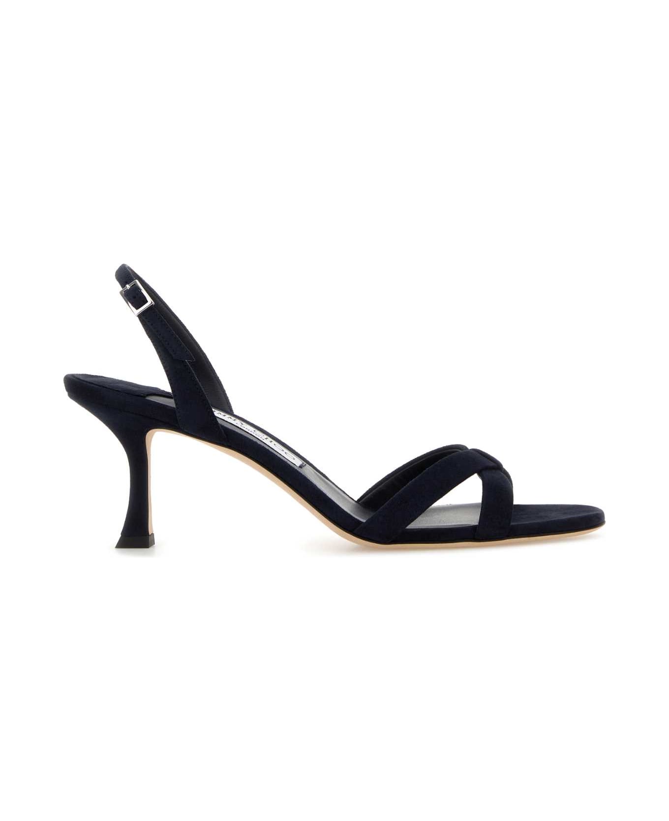 Jimmy Choo Midnight Blue Suede Elsy 70 Sandals - MARINE