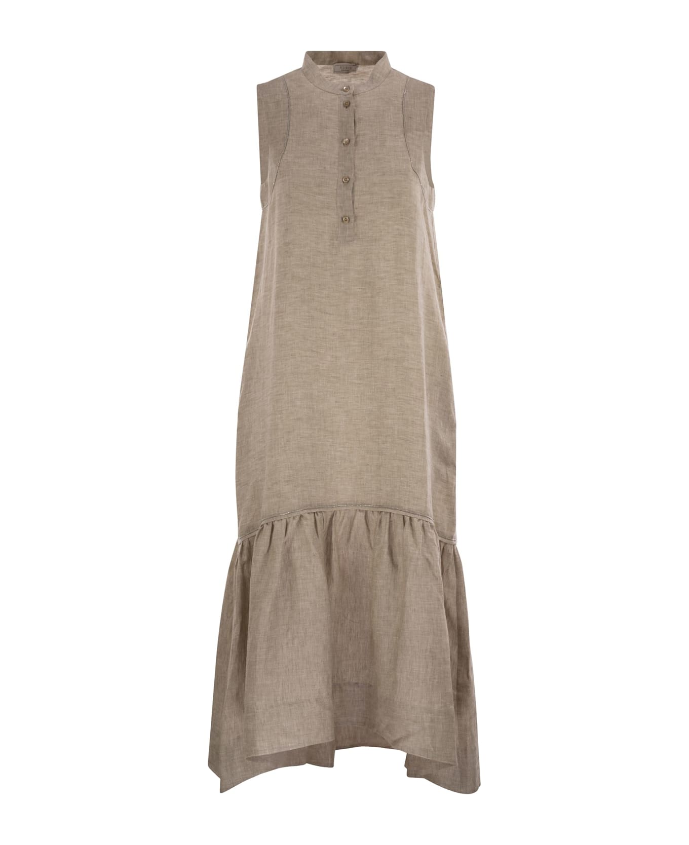 Peserico Linen Voile Long Dress - Beige