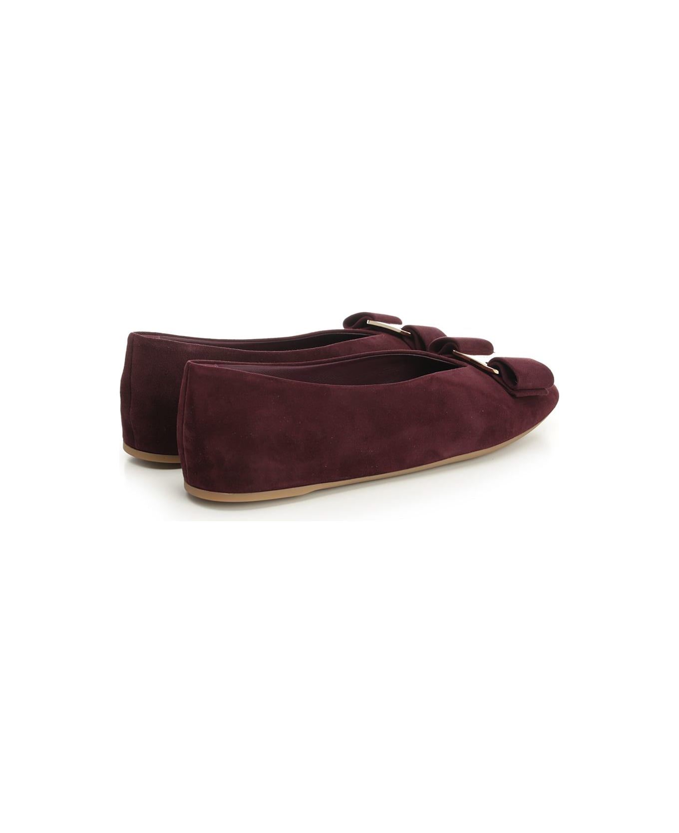 Ferragamo 
vara
 Suede Ballerina - RED