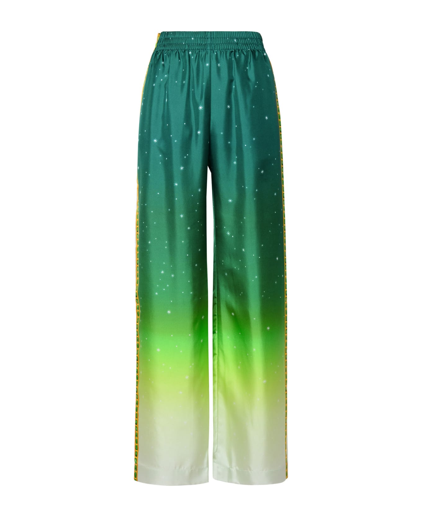 Casablanca 'joyaux D'afrique' Green Silk Trousers - green