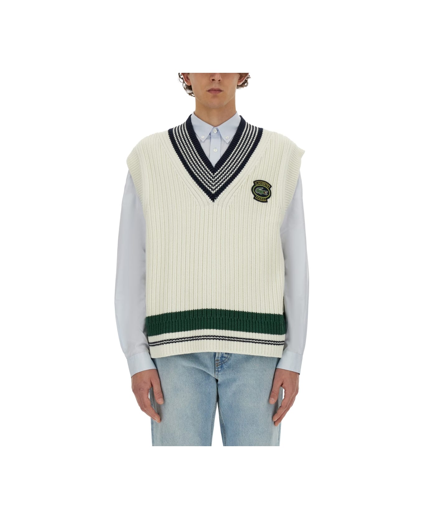 Lacoste Vests With Logo - WHITE