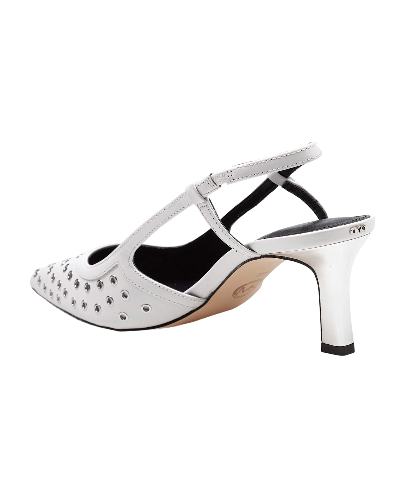 Michael Kors Alora Slingback In White Leather - Optic White