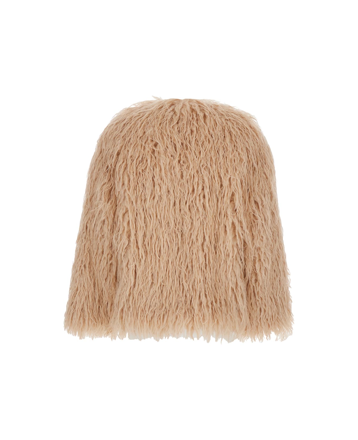Forte_Forte Pink Jacket With Hidden Fastening And Internal Lining In Faux Fur Woman - Pink