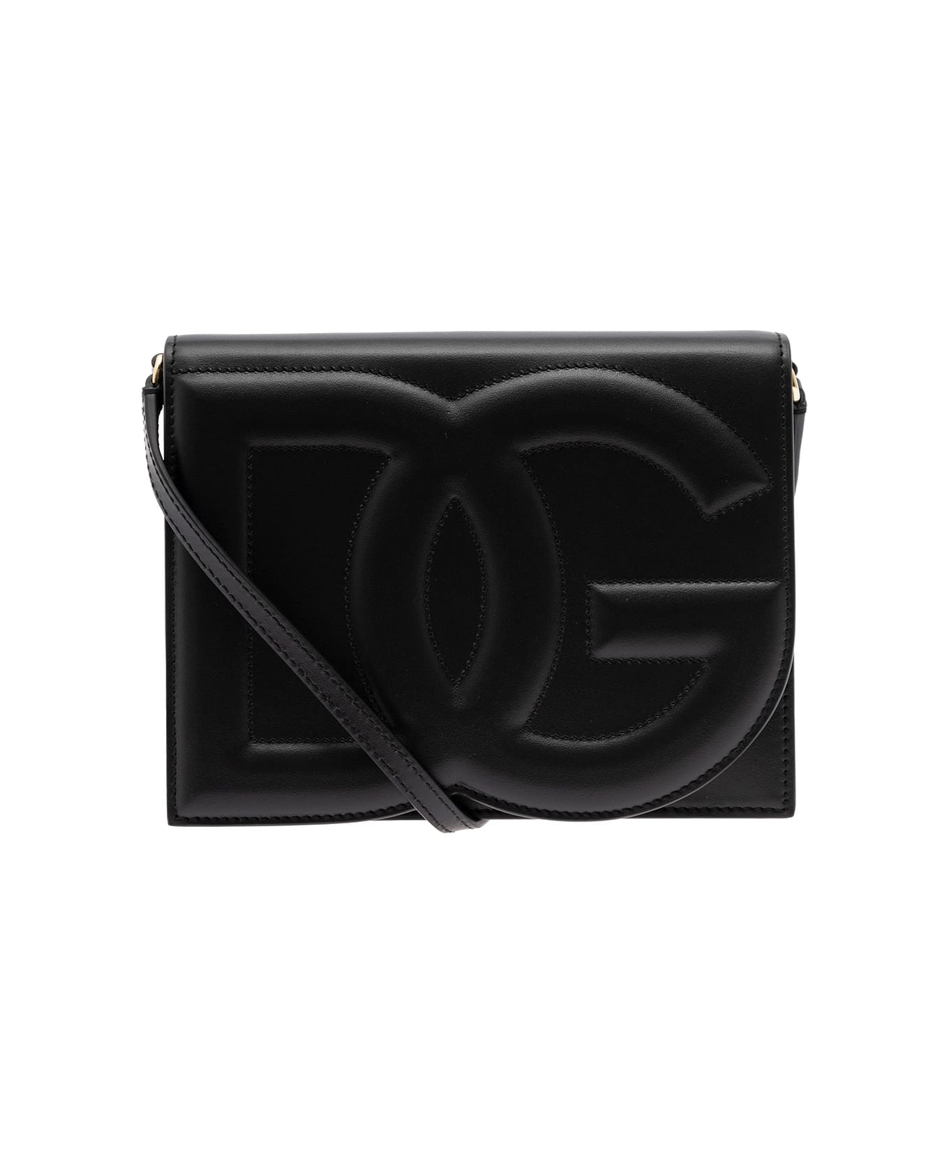Dolce & Gabbana Black Embossed Crossbody Bag Woman Dolce&gabbana - Black