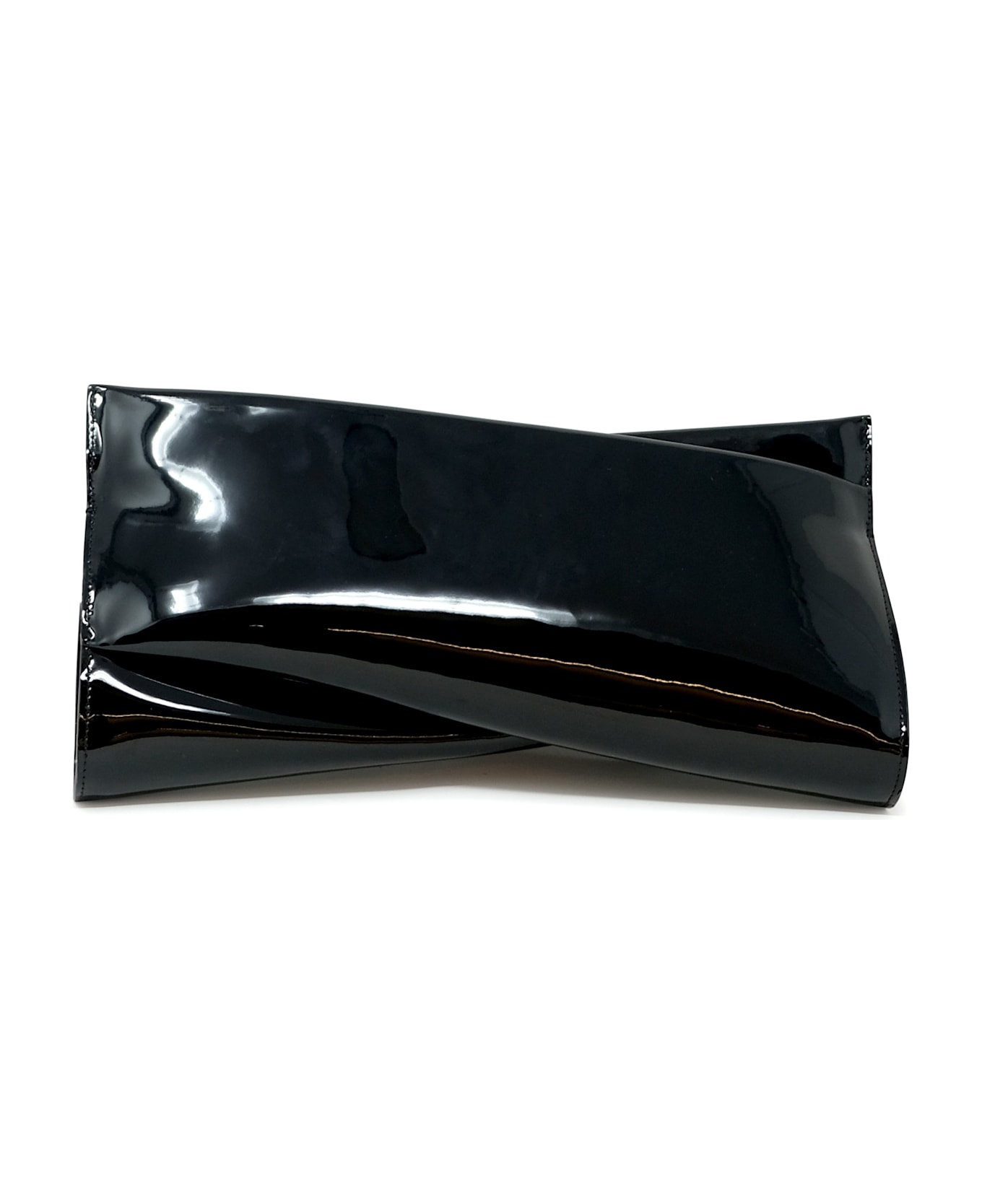 Christian Louboutin Black Patent Leather Loubitwist Clutch Bag - Black