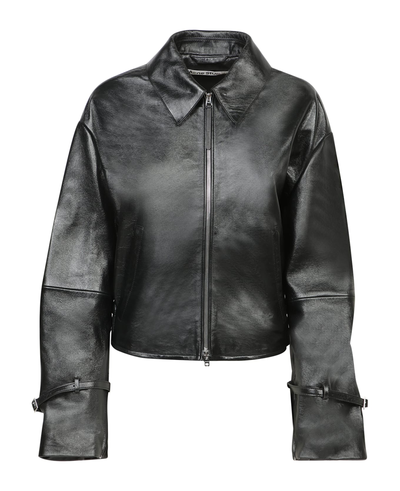 Acne Studios Zip-up Leather Jacket - Black