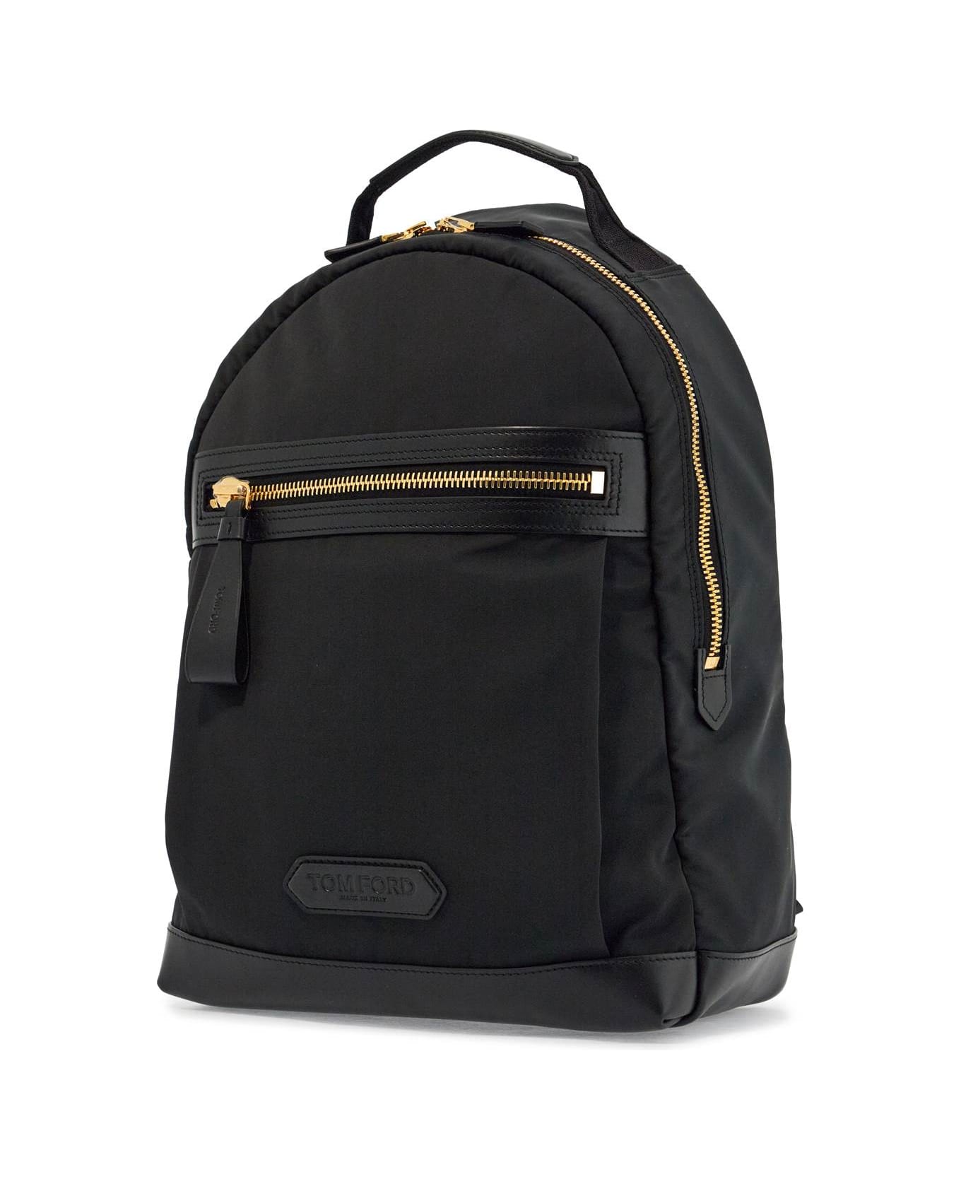 Tom Ford Logo-patch Zipped Backpack - BLACK (Black)