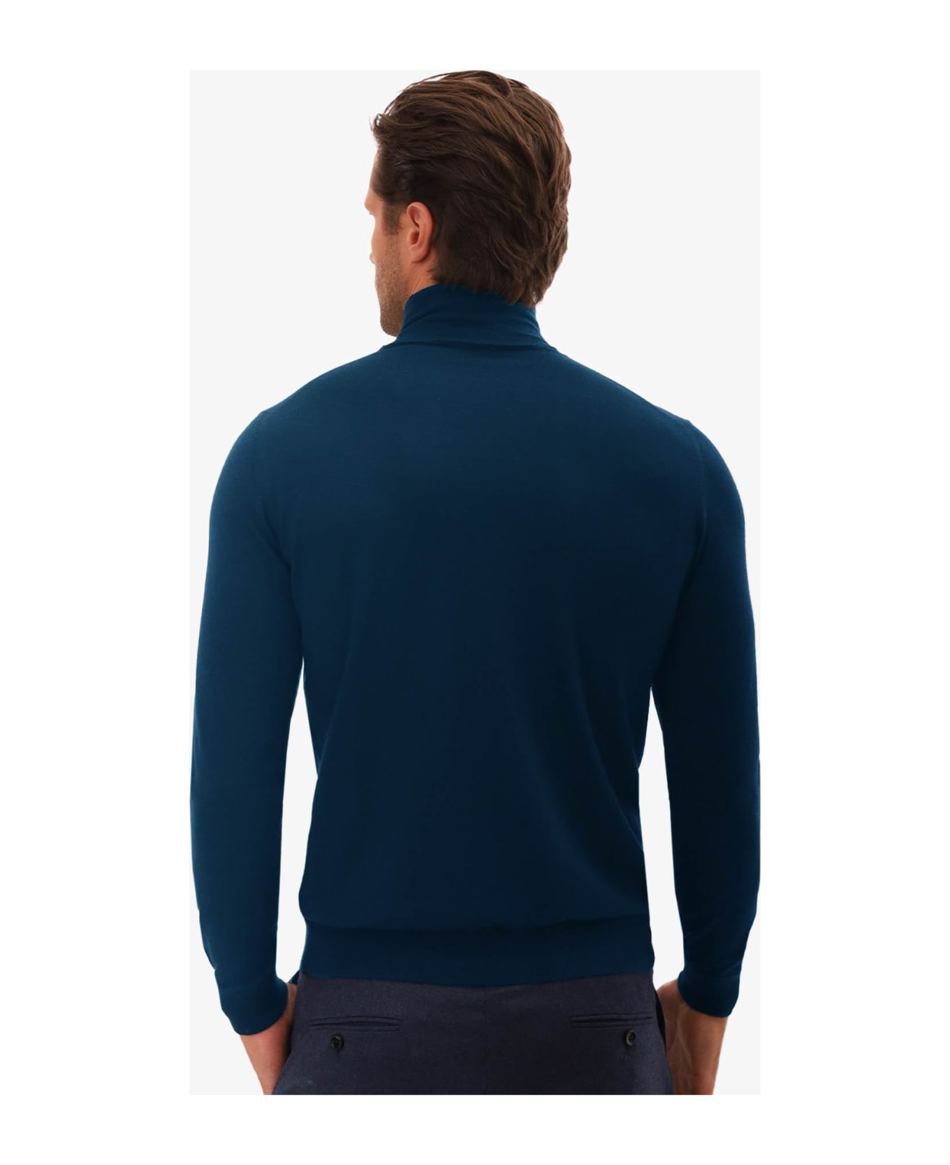 Larusmiani Turtleneck Sweater Pullman Sweater - Blue