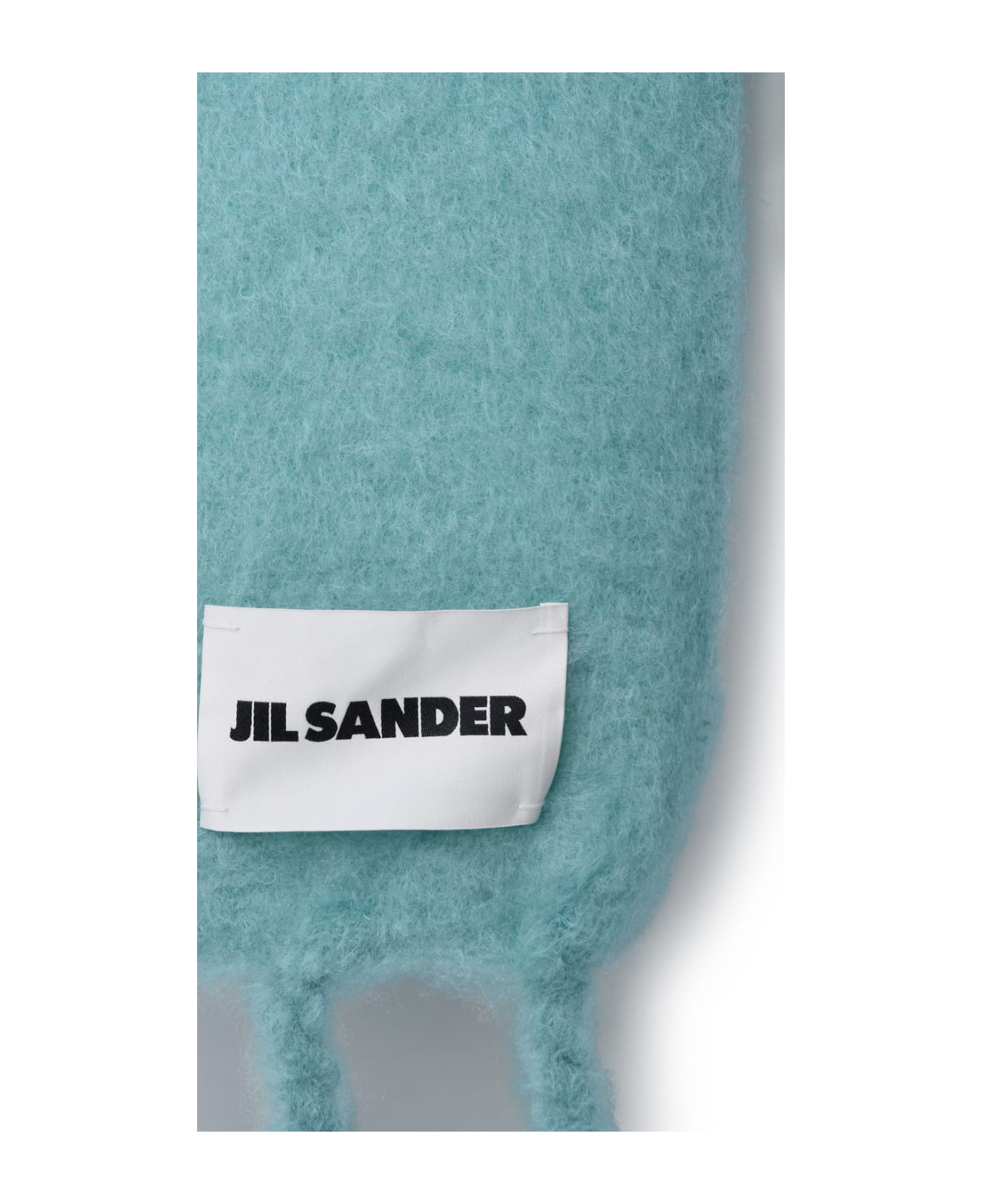 Jil Sander Teal Wool Blend Scarf - Light Blue