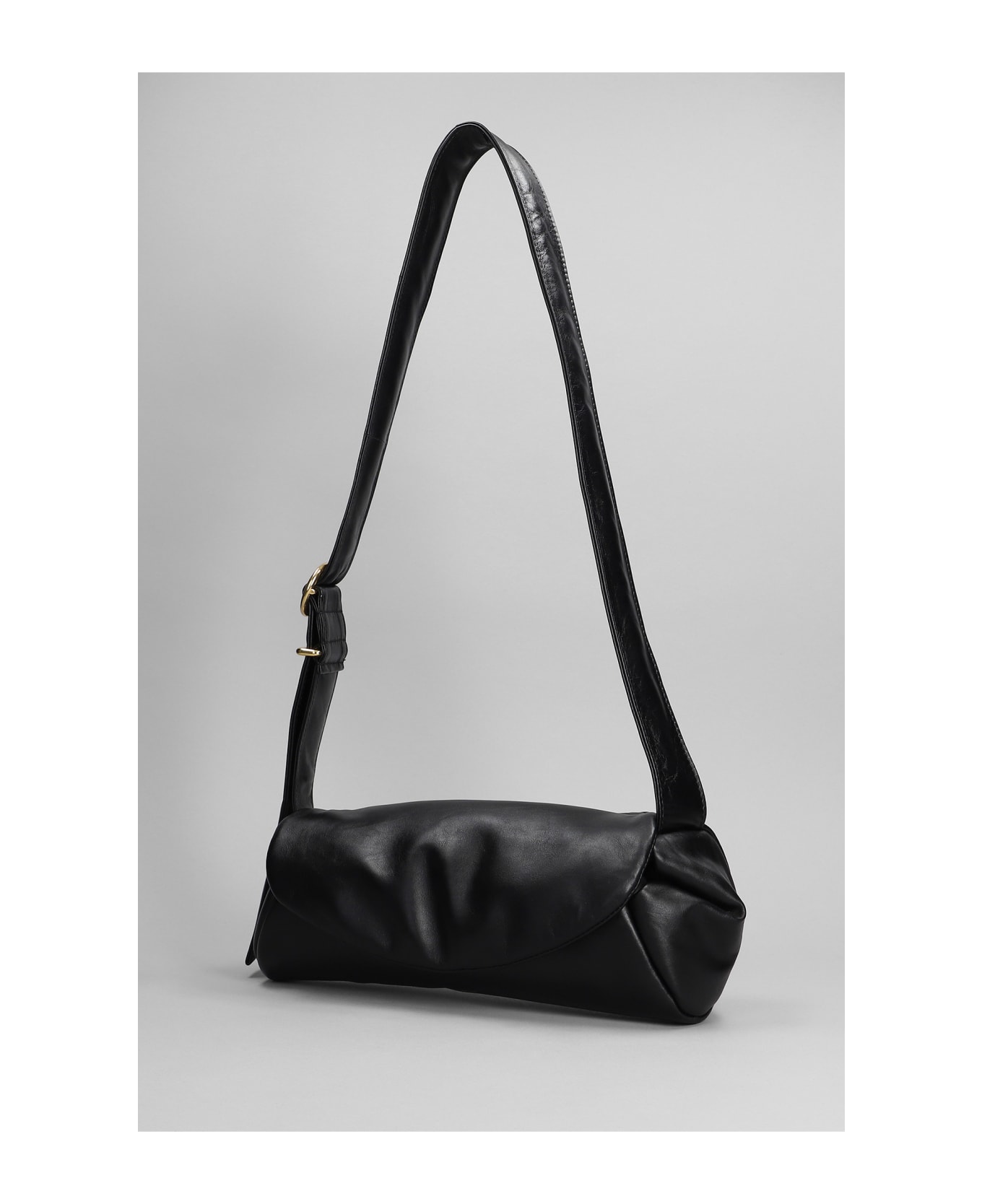 Jil Sander Cannolo Piccolo Shoulder Bag In Black Leather - Black