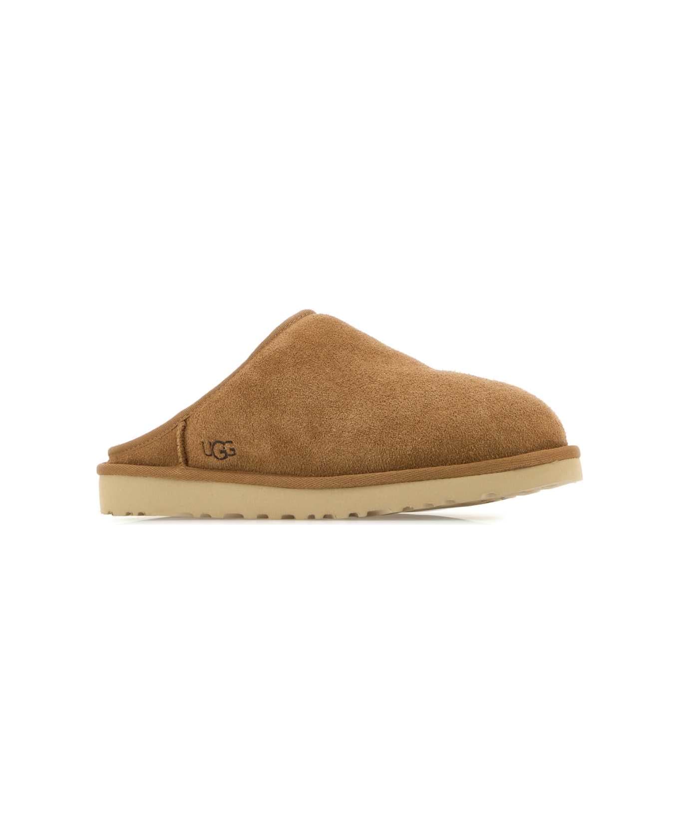 UGG Camel Suede Classic Slippers - CHESTNUT