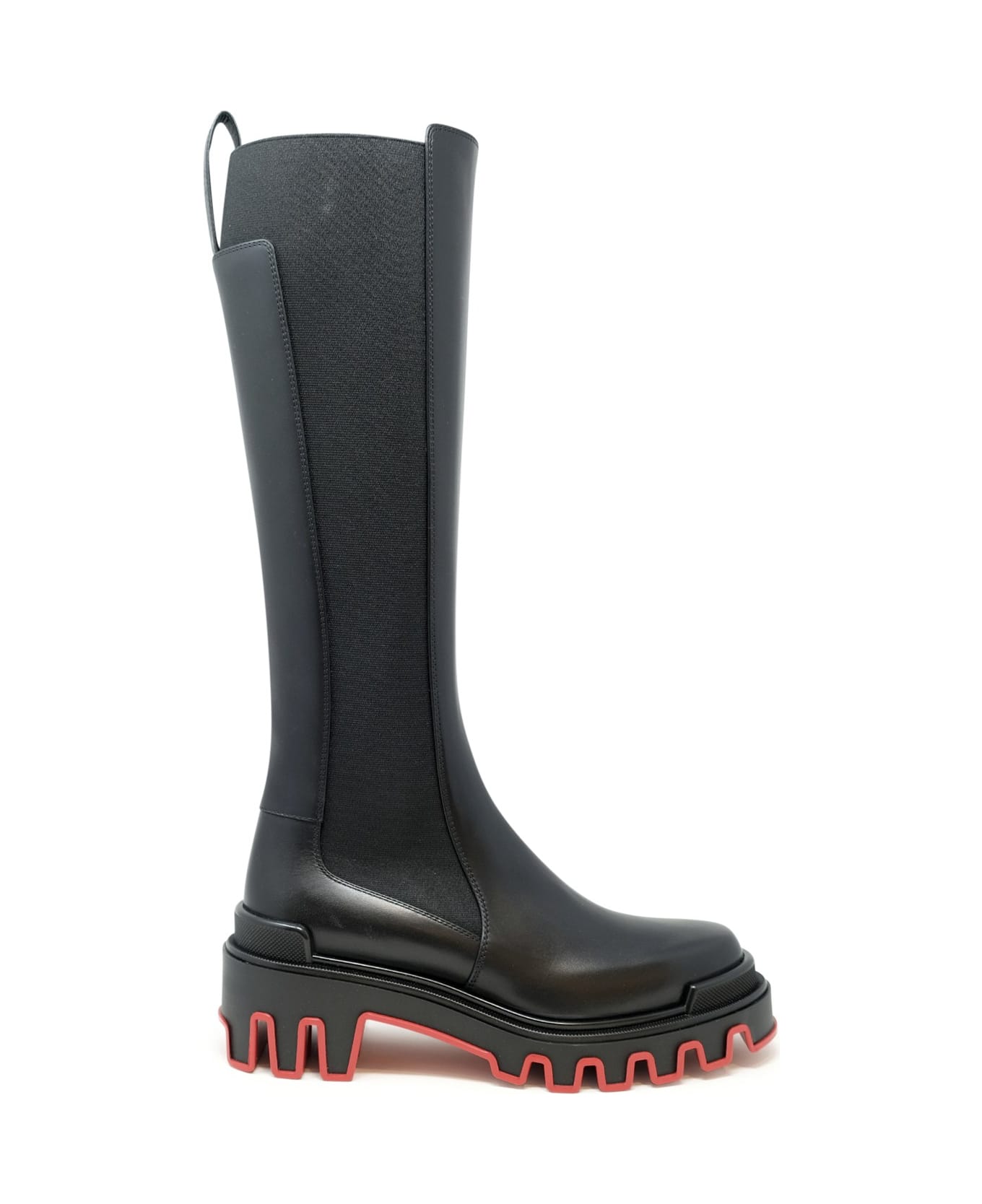 Christian Louboutin Black Calf Leather Marchacroche Dune Botta Boots - BLACK