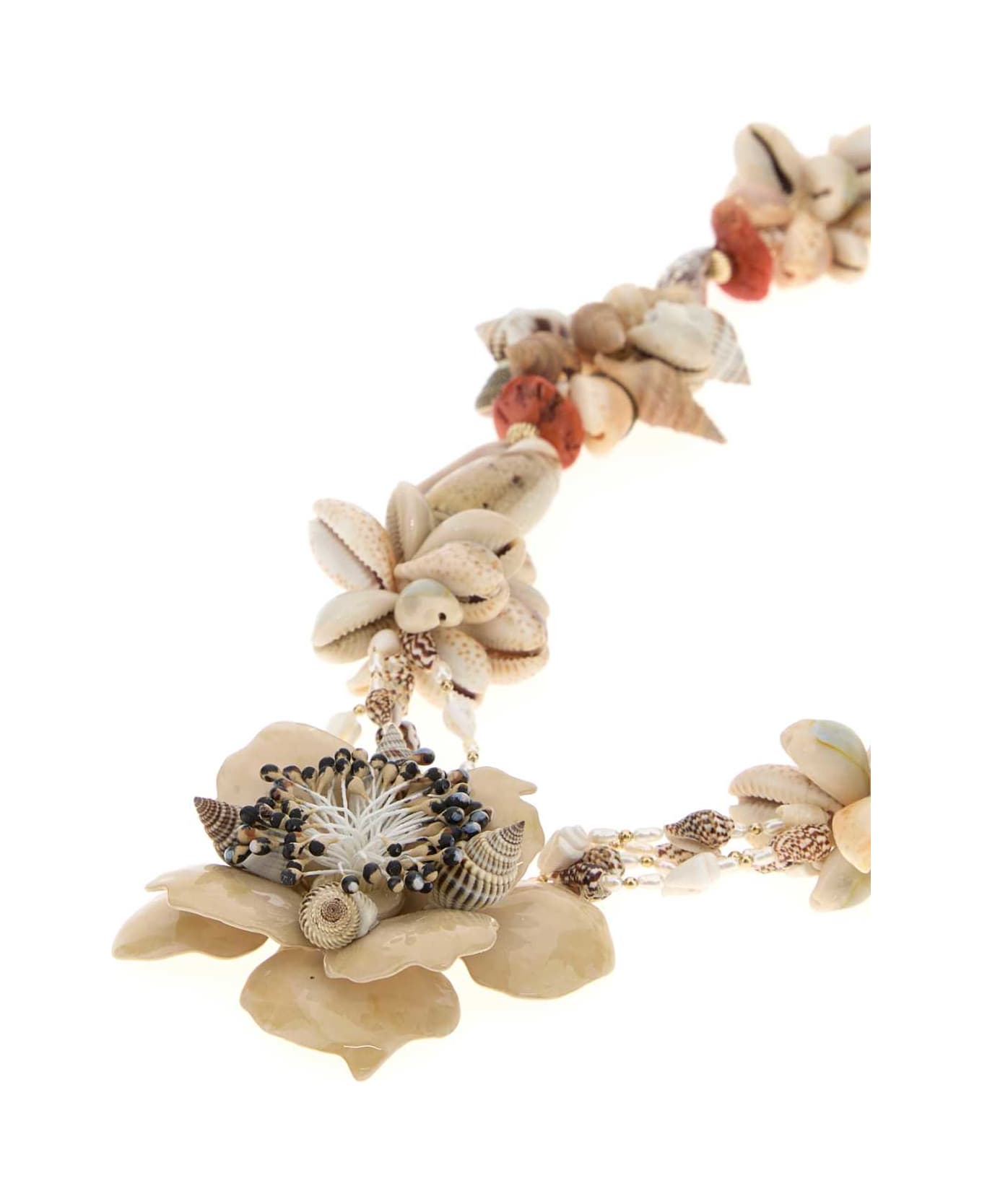Valentino Garavani Embellished Necklace - OROAVORIOMULTICOLORCORALLOCREAM