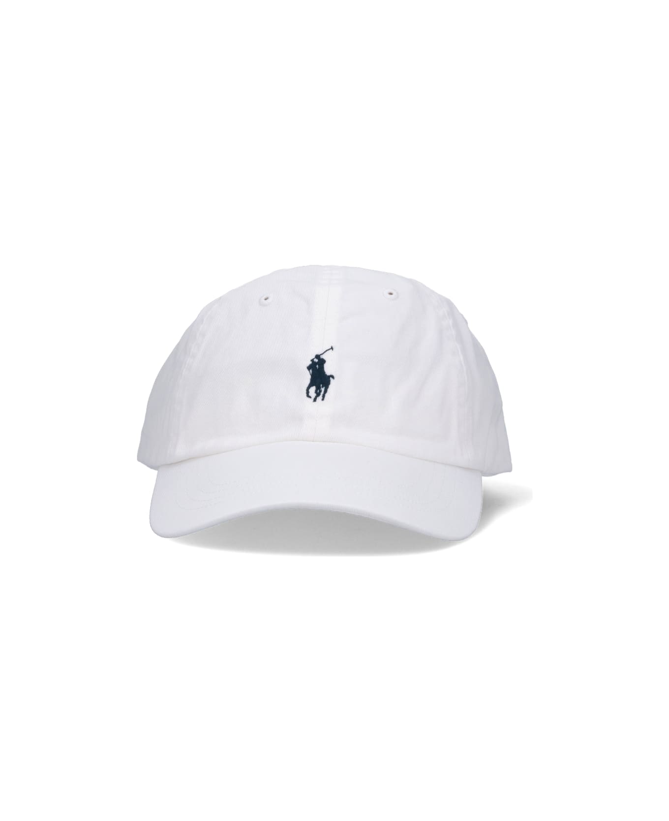 Polo Ralph Lauren Logo Baseball Hat Hat - WHITE/NAVY