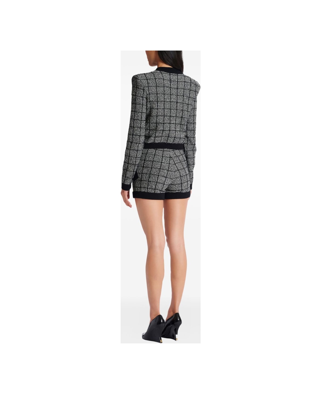 Balmain Tweed Cardigan - Black