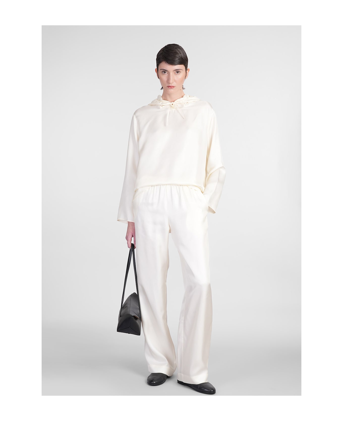 Loulou Studio Alera Pants In Beige Silk - beige