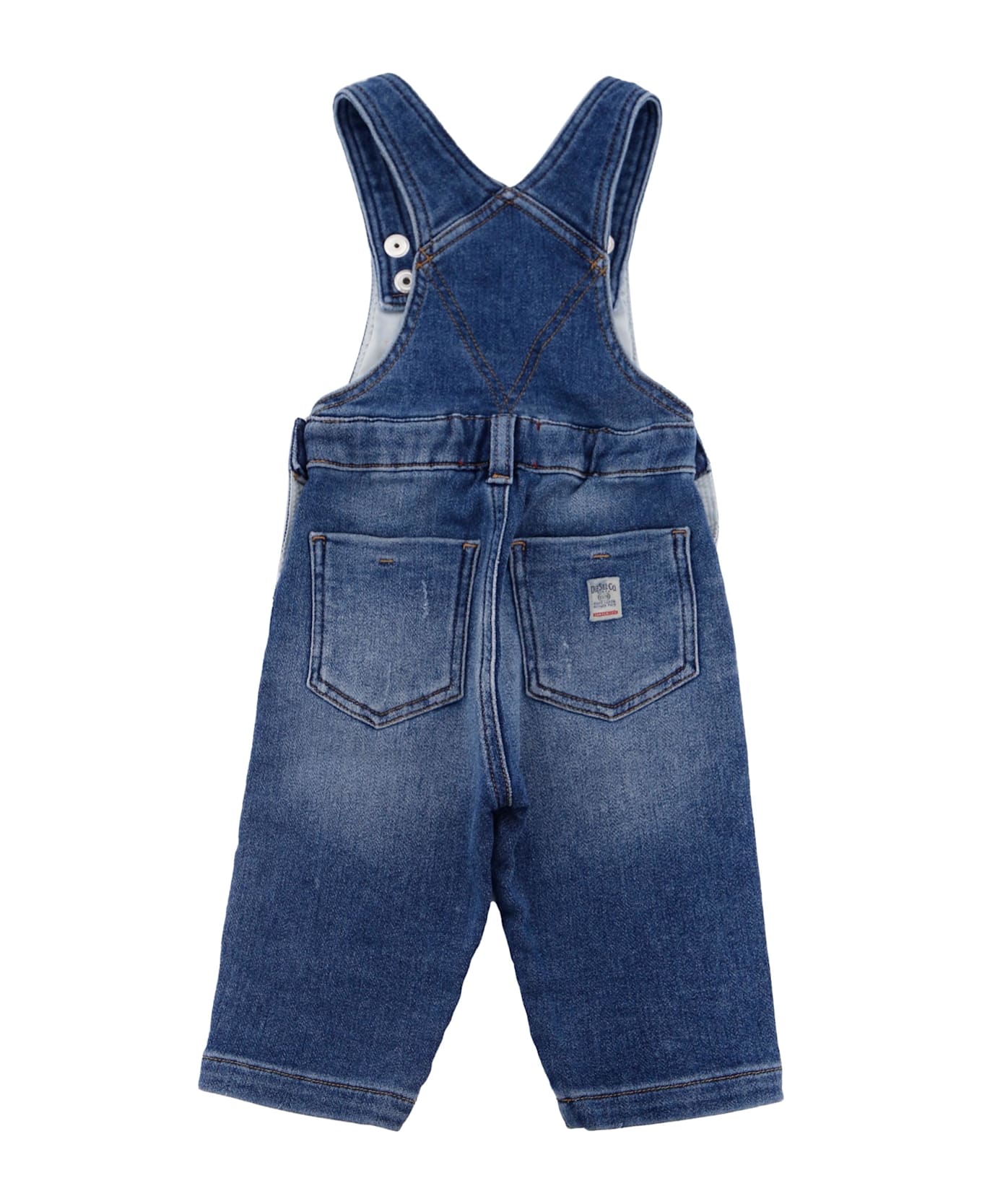 Diesel Denim Dungarees For Babykids With Logo - Denim