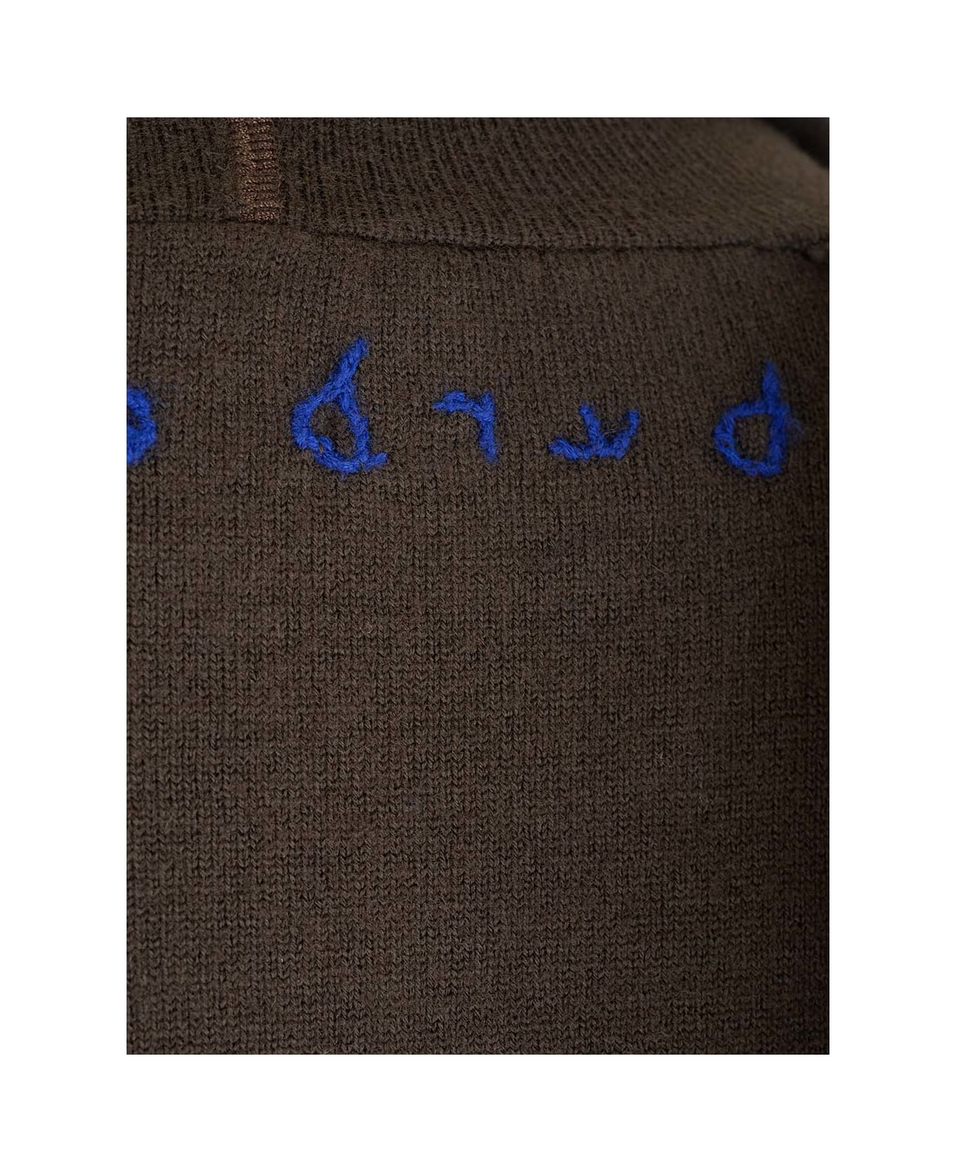 Burberry Wool Knit Hoodie - Brown