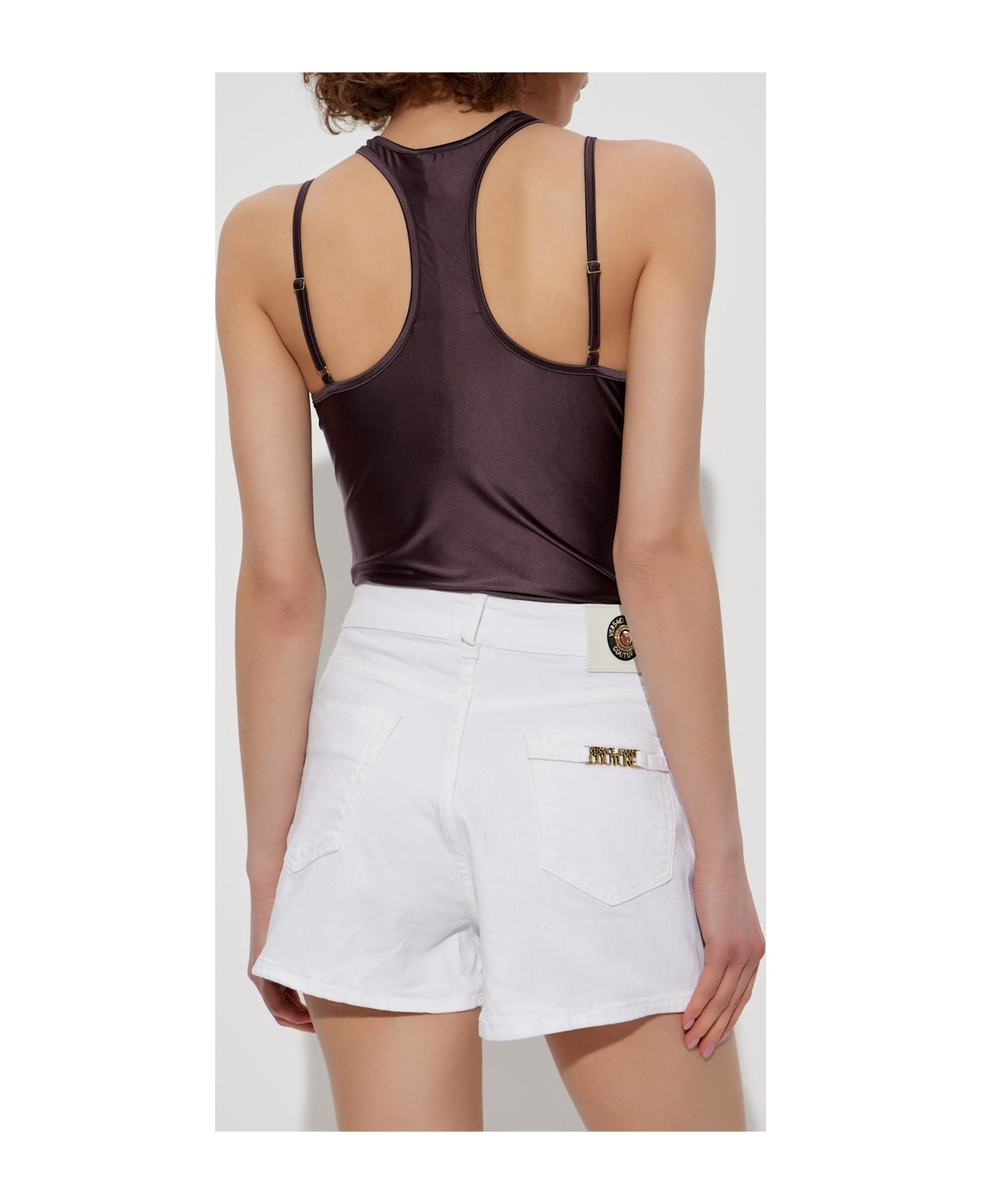 Versace Jeans Couture Sporty Bodysuits With Printed Logo - WHITE スニーカー