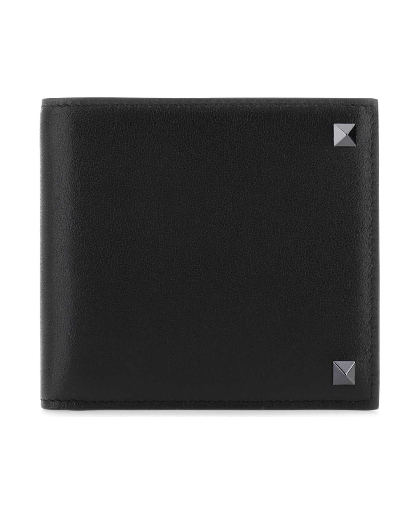 Valentino Garavani Black Leather Wallet - NERO