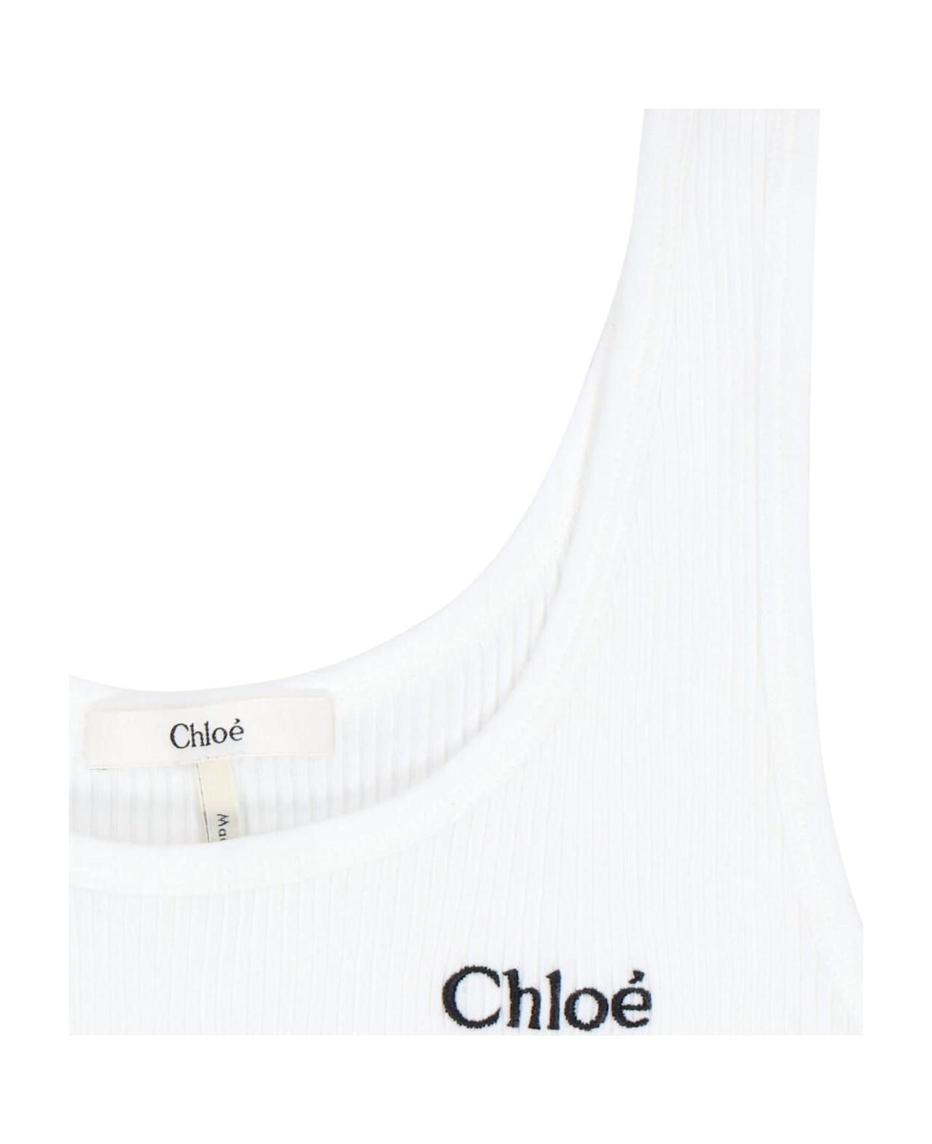 Chloé Logo Tank Top - White