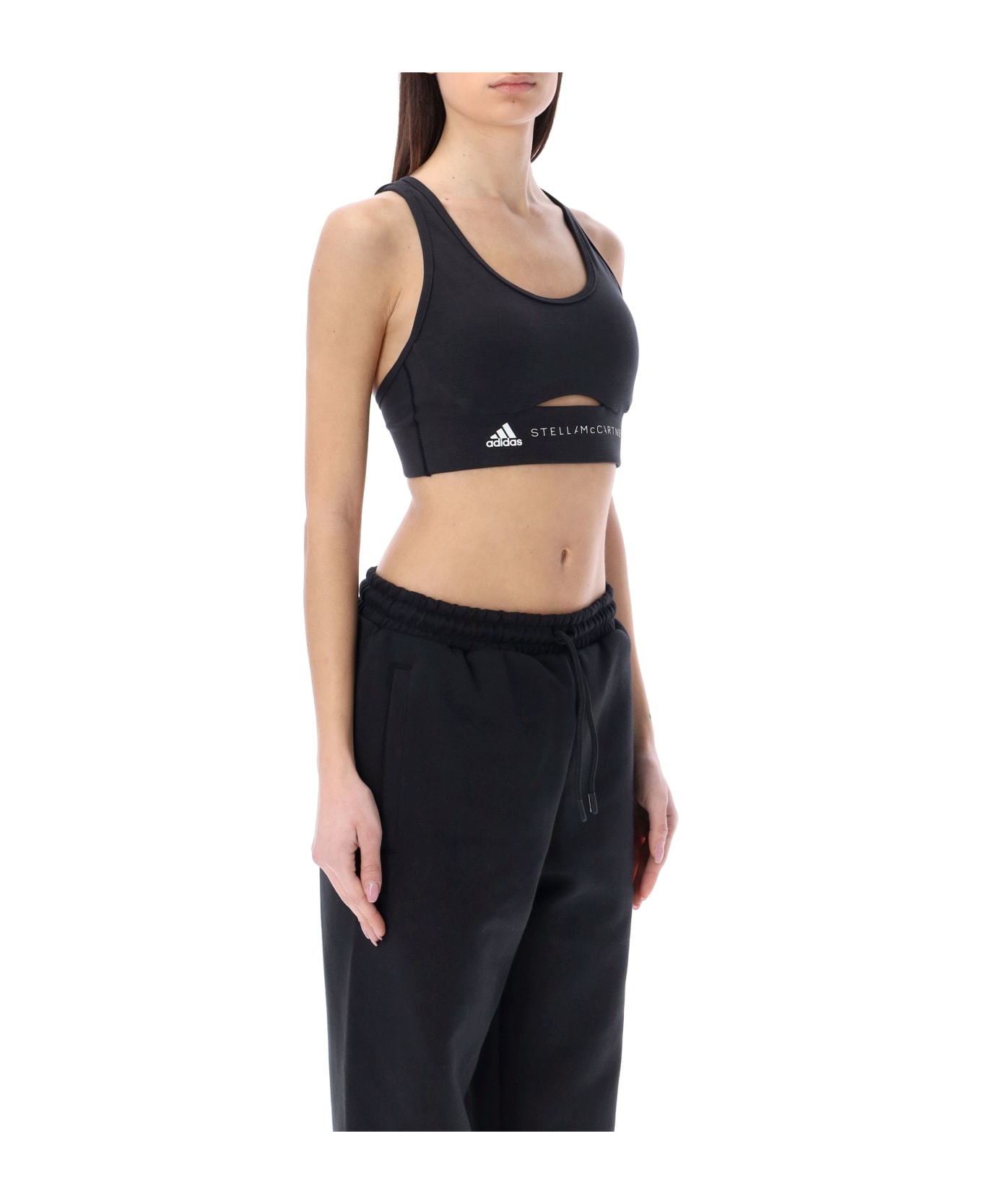 Adidas by Stella McCartney Truestrength Yoga Medium Support Sports Bra - Black/white ボトムス