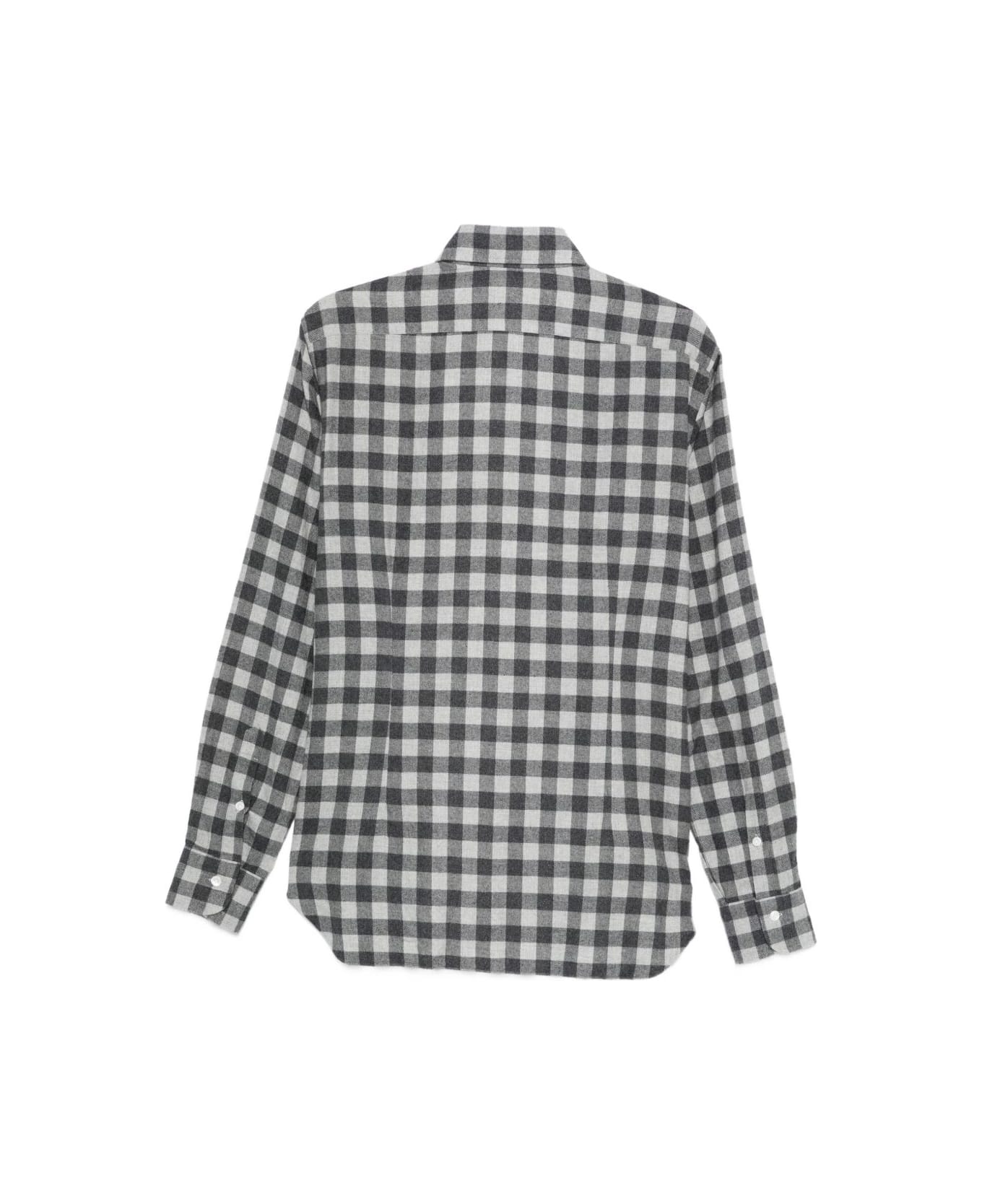 Barba Napoli Plaid Shirt, Features Black And White - MultiColour