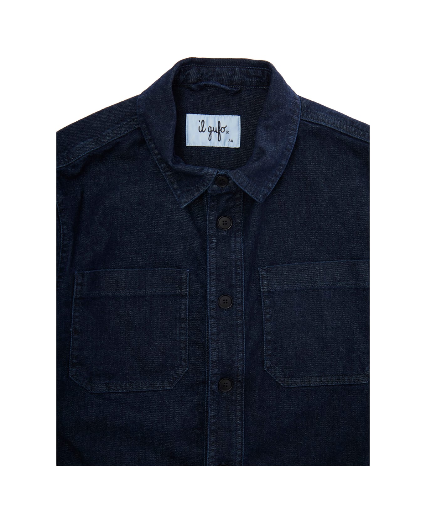 Il Gufo Blue Shirt With Classic Collar In Denim Boy - Blu