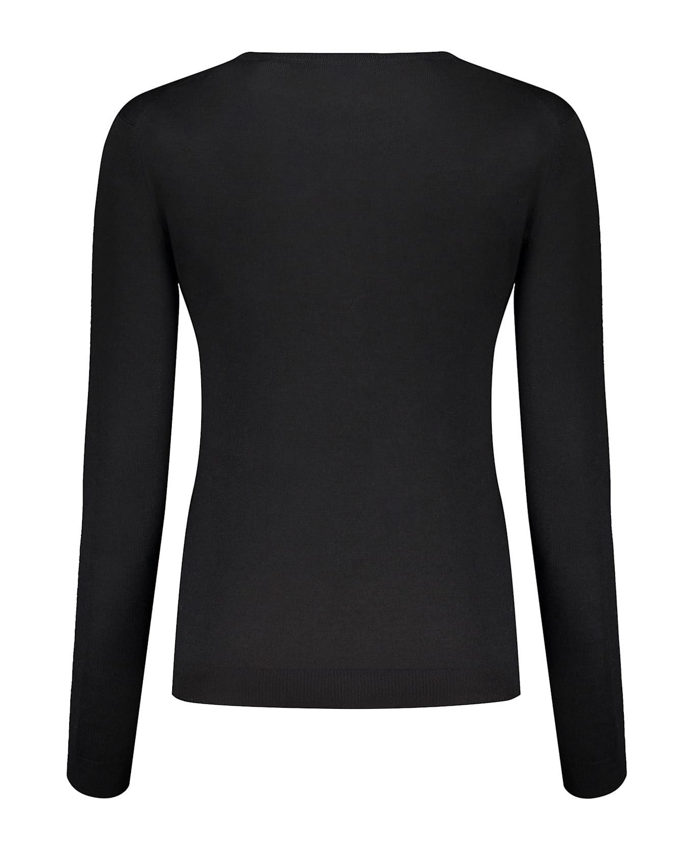 Valentino Garavani Long Sleeve Crew-neck Sweater - black