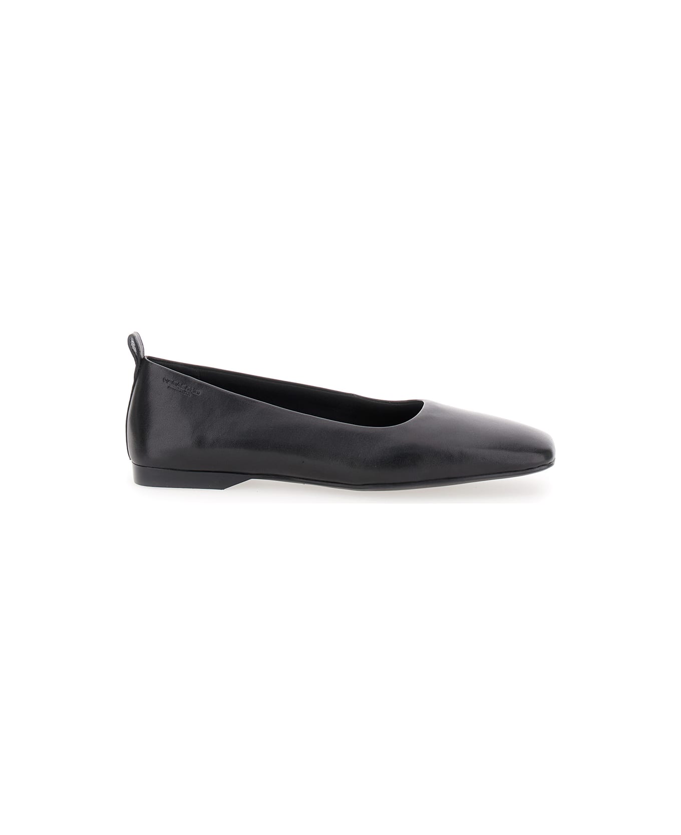Vagabond 'delia' Black Ballet Flats With Squared Toe In Leather Woman - Black