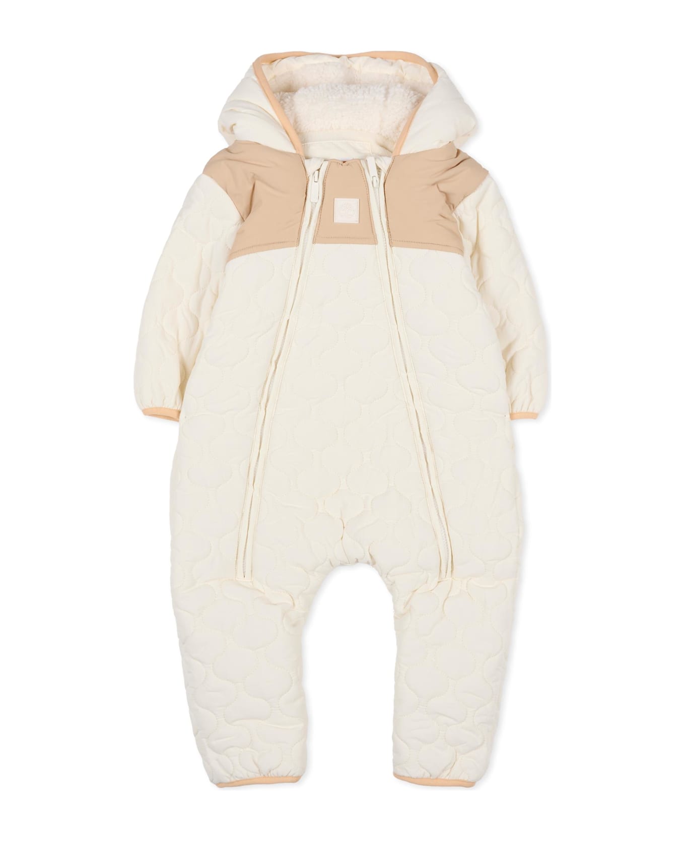 Timberland Ivory Snowsuit For Baby Boy With Logo - Ivory