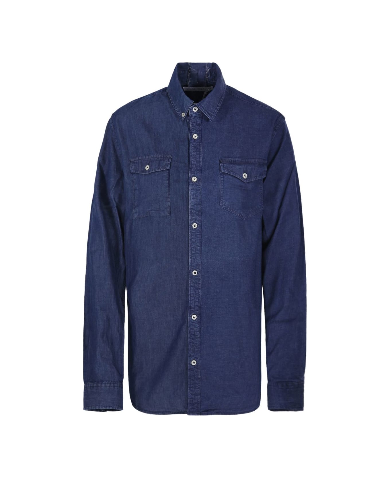 E.L.V. DENIM Denim Cotton Shirt - Blue