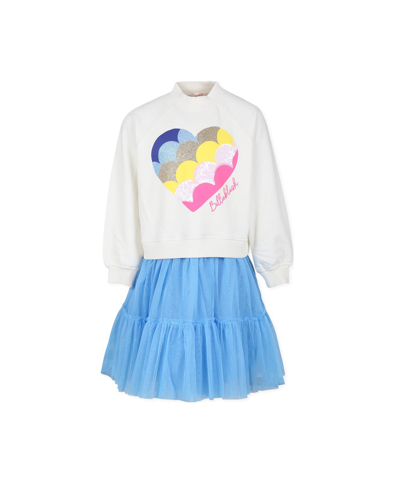 Billieblush Ivory T-shirt For Girl With Hearts - Multicolor