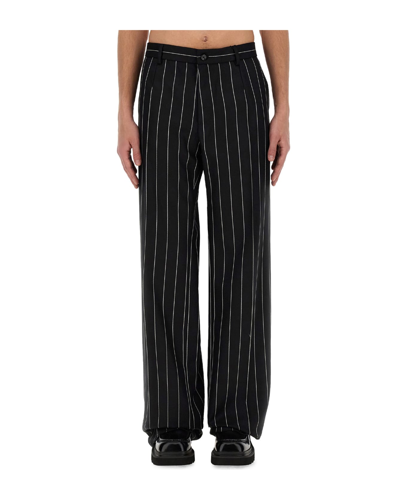 Dolce & Gabbana Pinstriped Pants - Black ボトムス