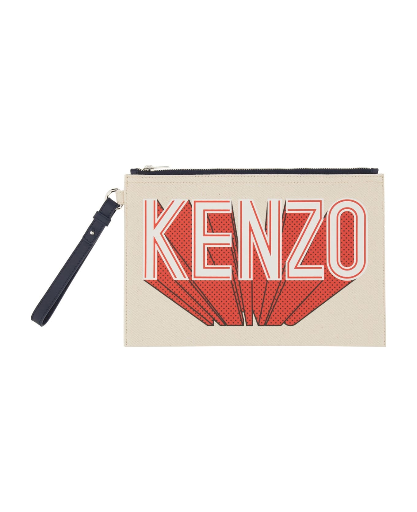 Kenzo Clutch Bag With Logo - BIANCO