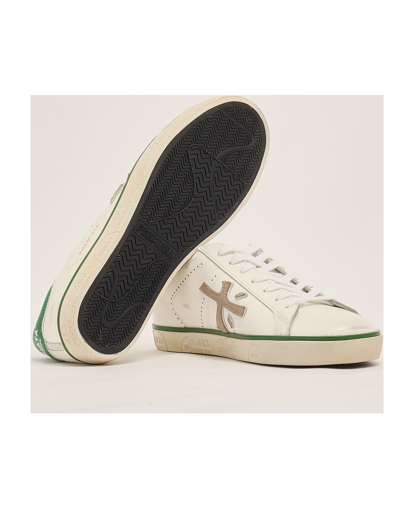 Premiata Steven Var 6655 Sneaker - BIANCO TAB VERDE