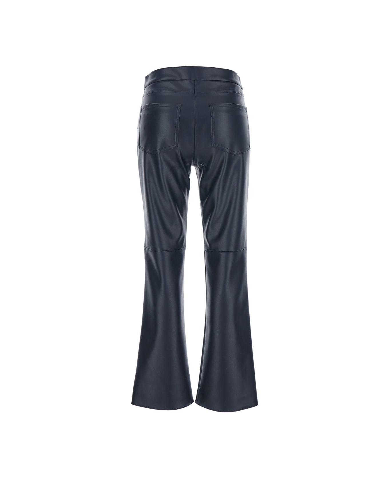 
S Max Mara 
sublime
 Dark Blue Pants With Flared Leg In Eco Leather Woman - Blu