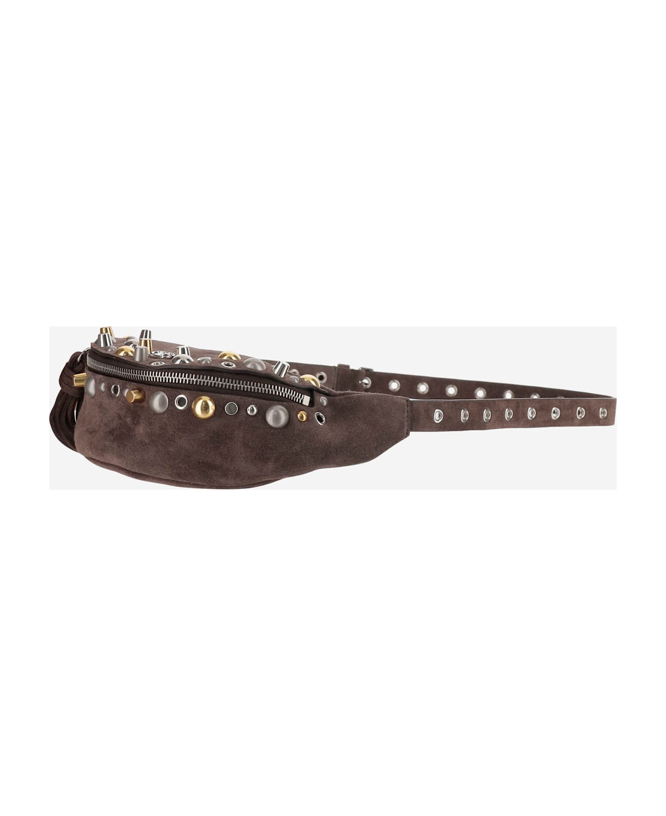 Valentino Garavani Nellcôte Pouch In Suede - Dark Brown