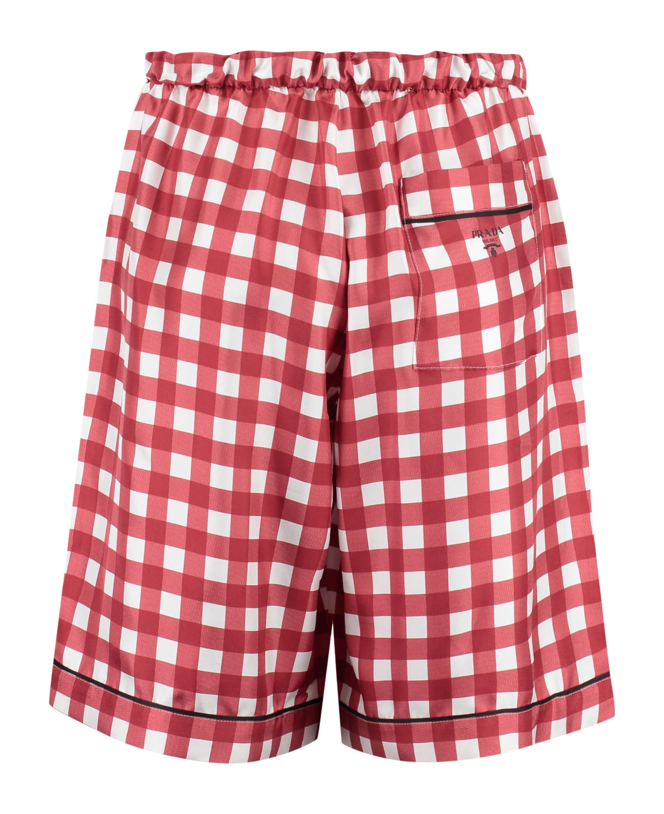 Prada Printed Silk Shorts - red ショートパンツ