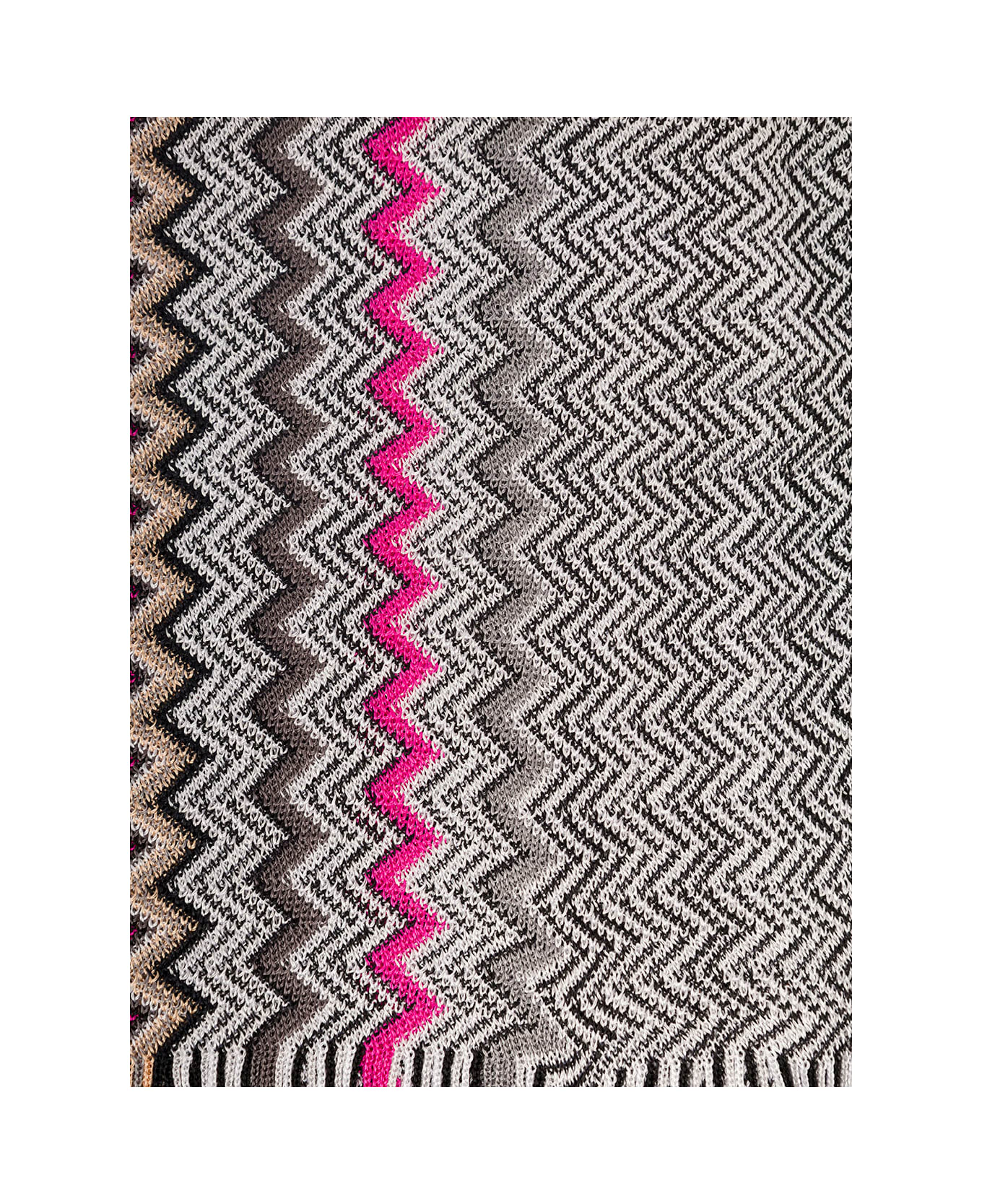 M Missoni Multicolor Scarf With Zigzag Motif In Viscose Woman スカーフ＆ストール