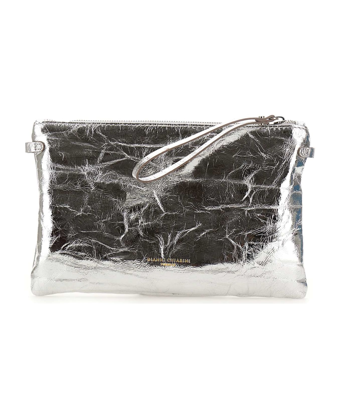 Gianni Chiarini "hermy" Leather Clutch Bag - SILVER クラッチバッグ