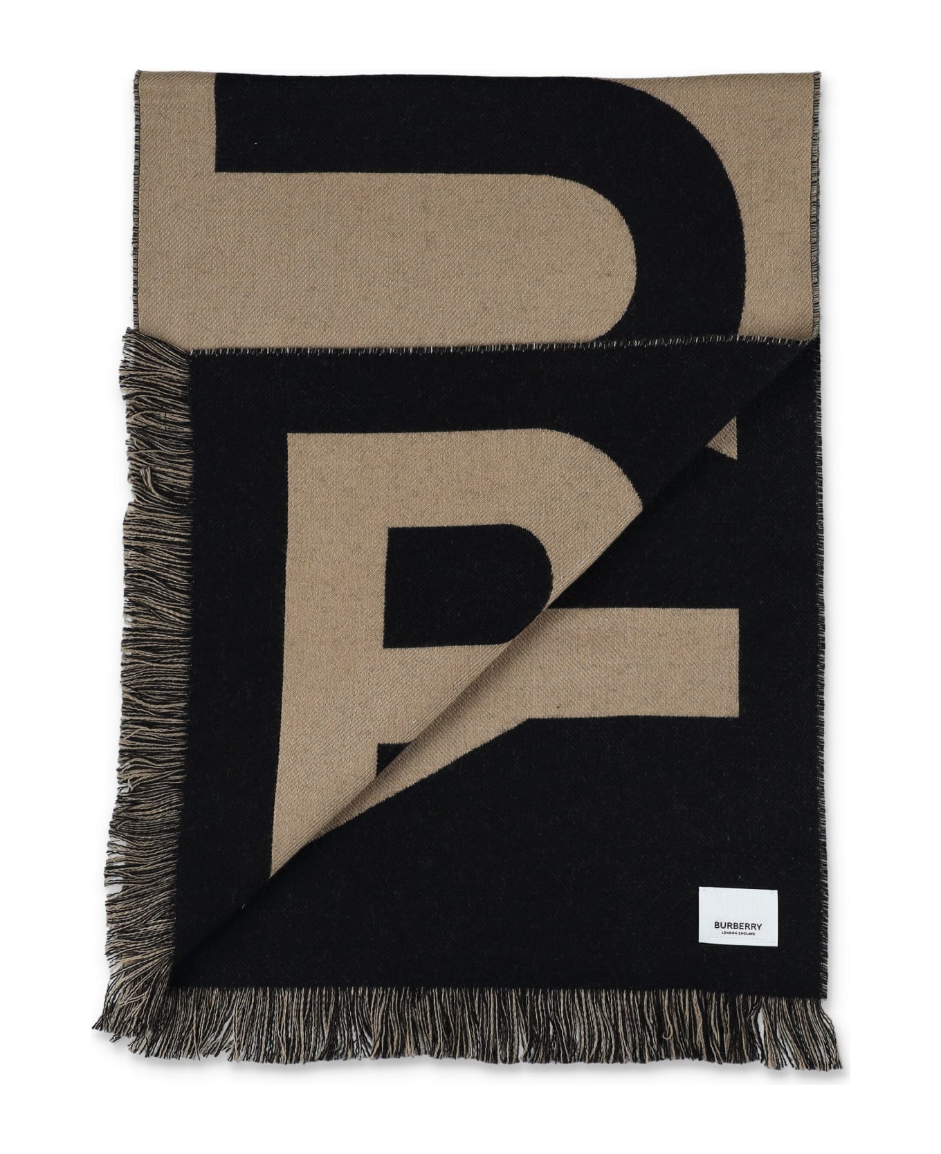 Burberry London Logo Wool Scarf - ARCHIVE BEIGE