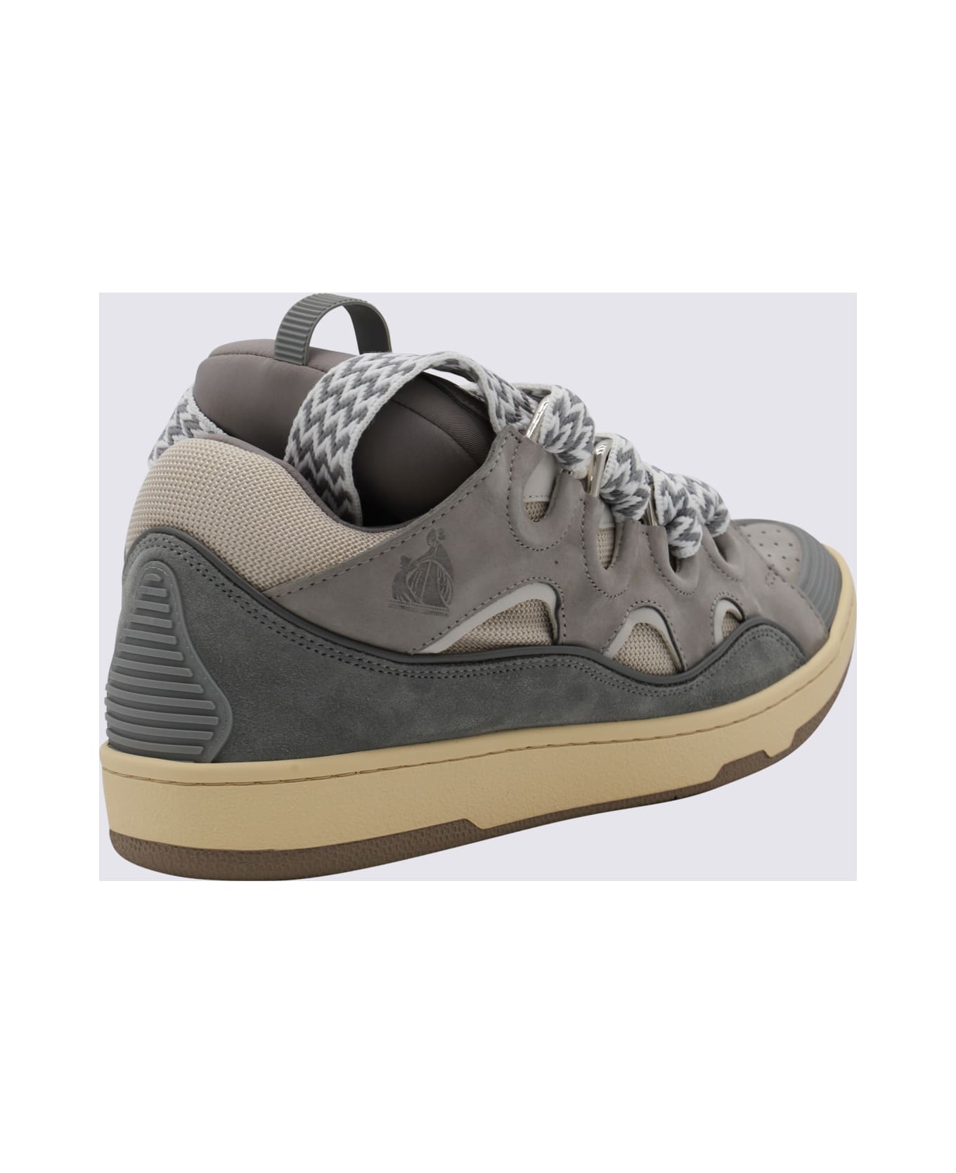 Lanvin Grey Leather Curb Sneakers - Grey