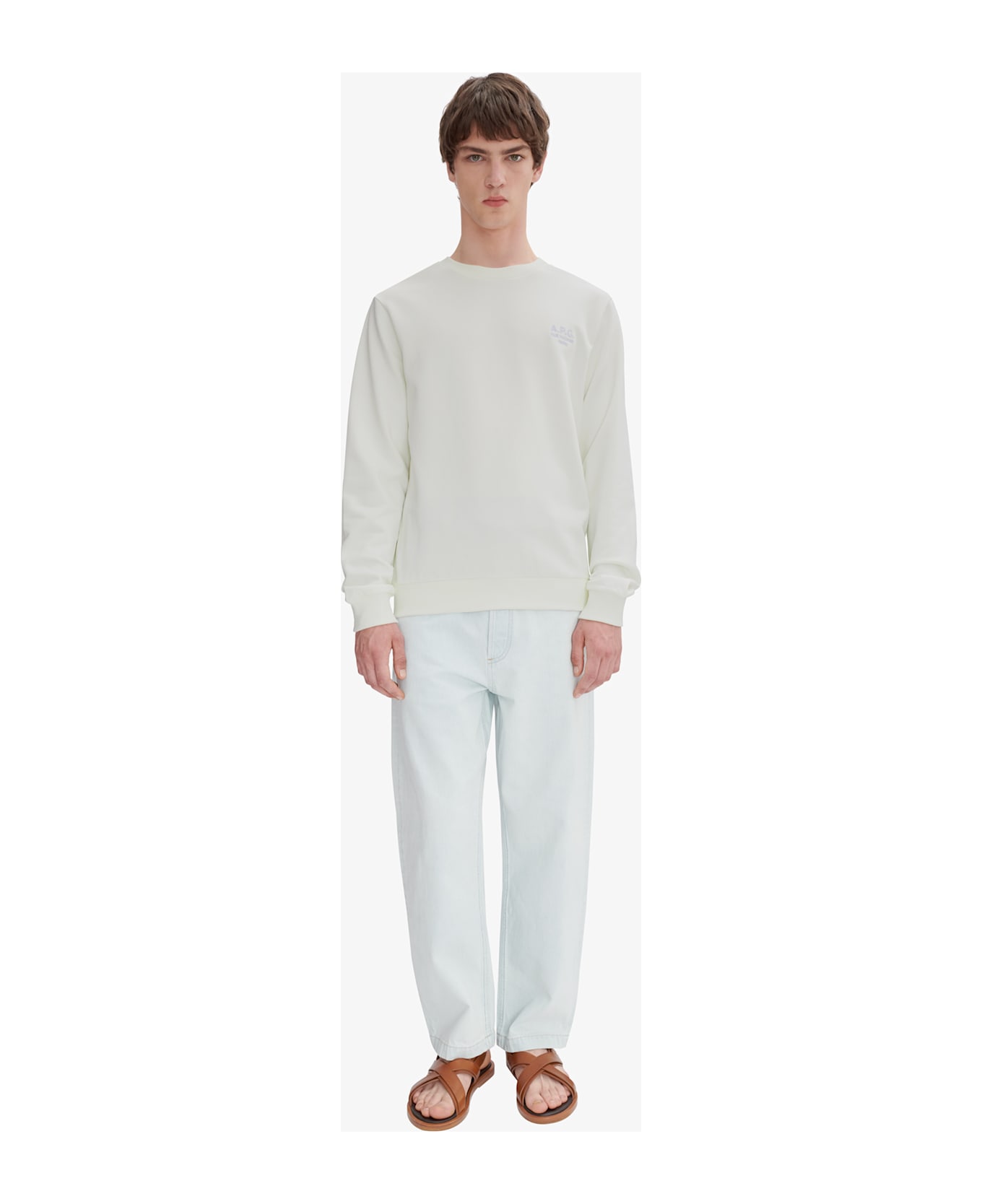 A.P.C. Sweat Standard Rue Madame Gots - Ali Blanc Bleu Ciel