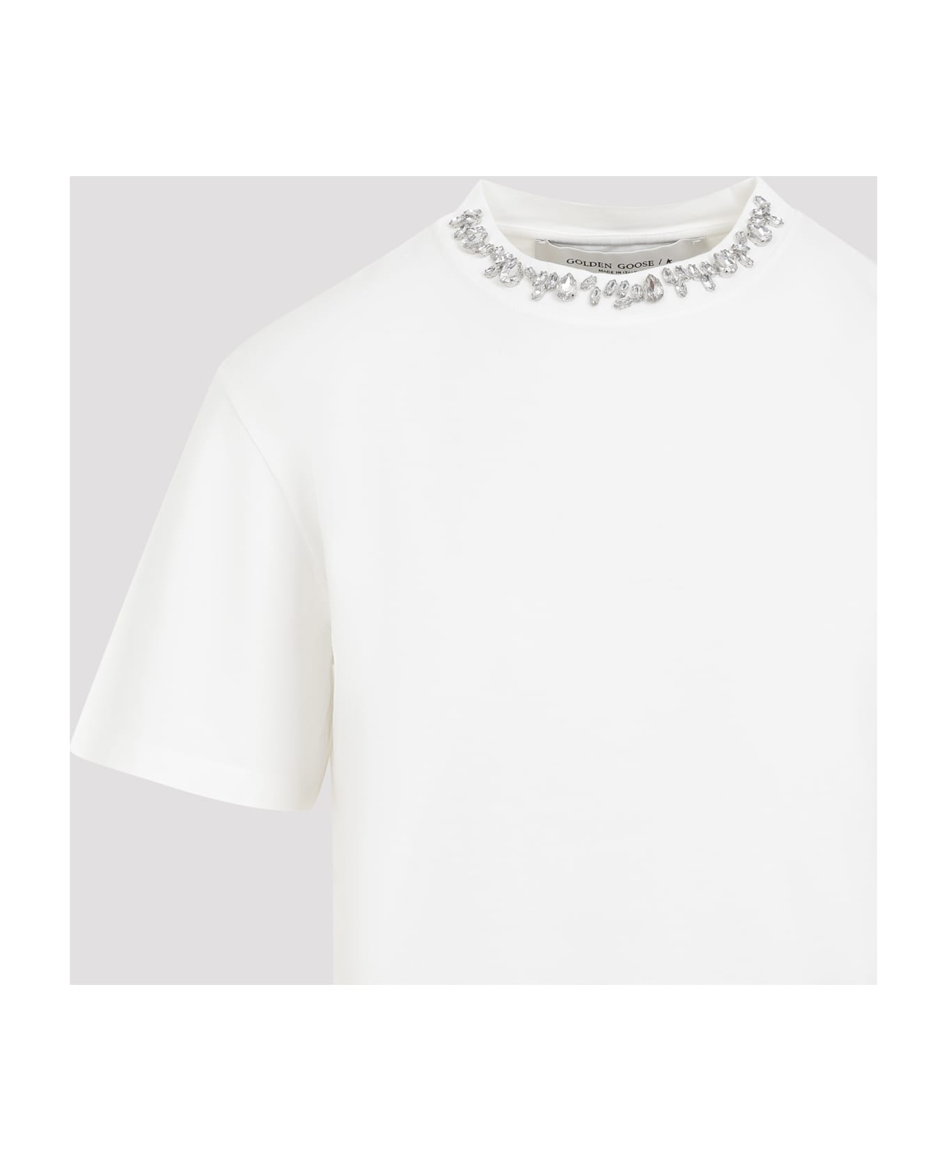 Golden Goose W Embroidery T-shirt - Vintage White