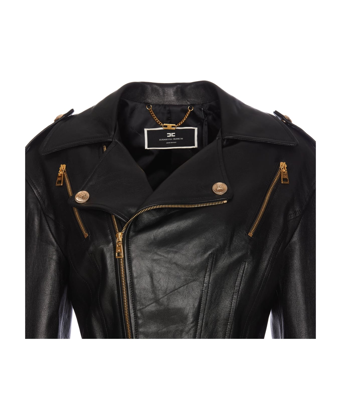 Elisabetta Franchi Leather Jacket - Black レザージャケット