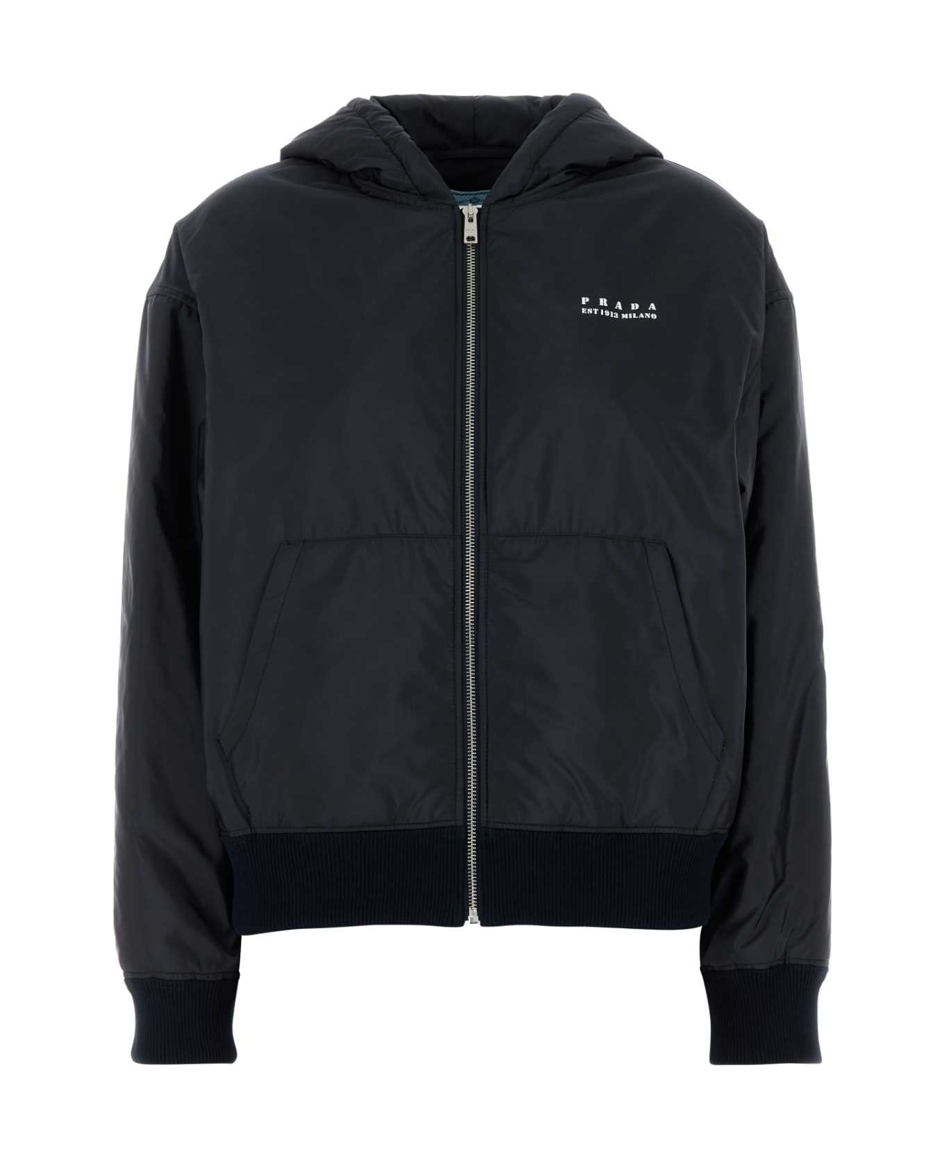 Prada Navy Blue Re-nylon Padded Jacket - BLEU