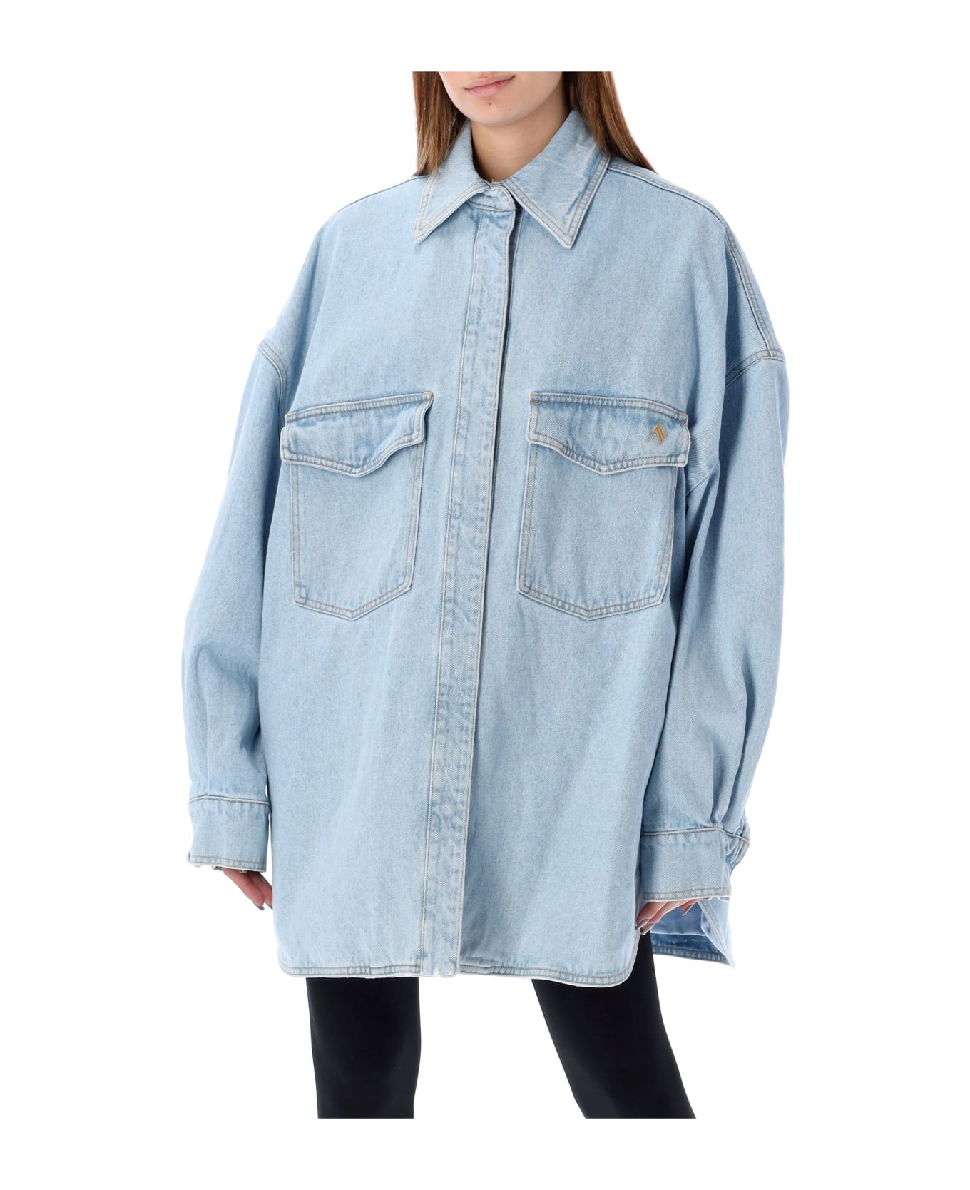 Tシャツ・カットソー THE ATTICO Denim oversize shirt (250WCB00068DDD085SS 024) Light blue Diana oversized shirt The attico - women - THE