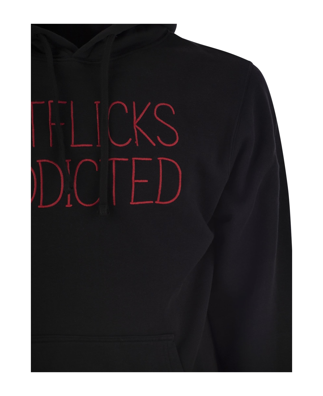MC2 Saint Barth Hoodie With Embroidered Lettering - Black